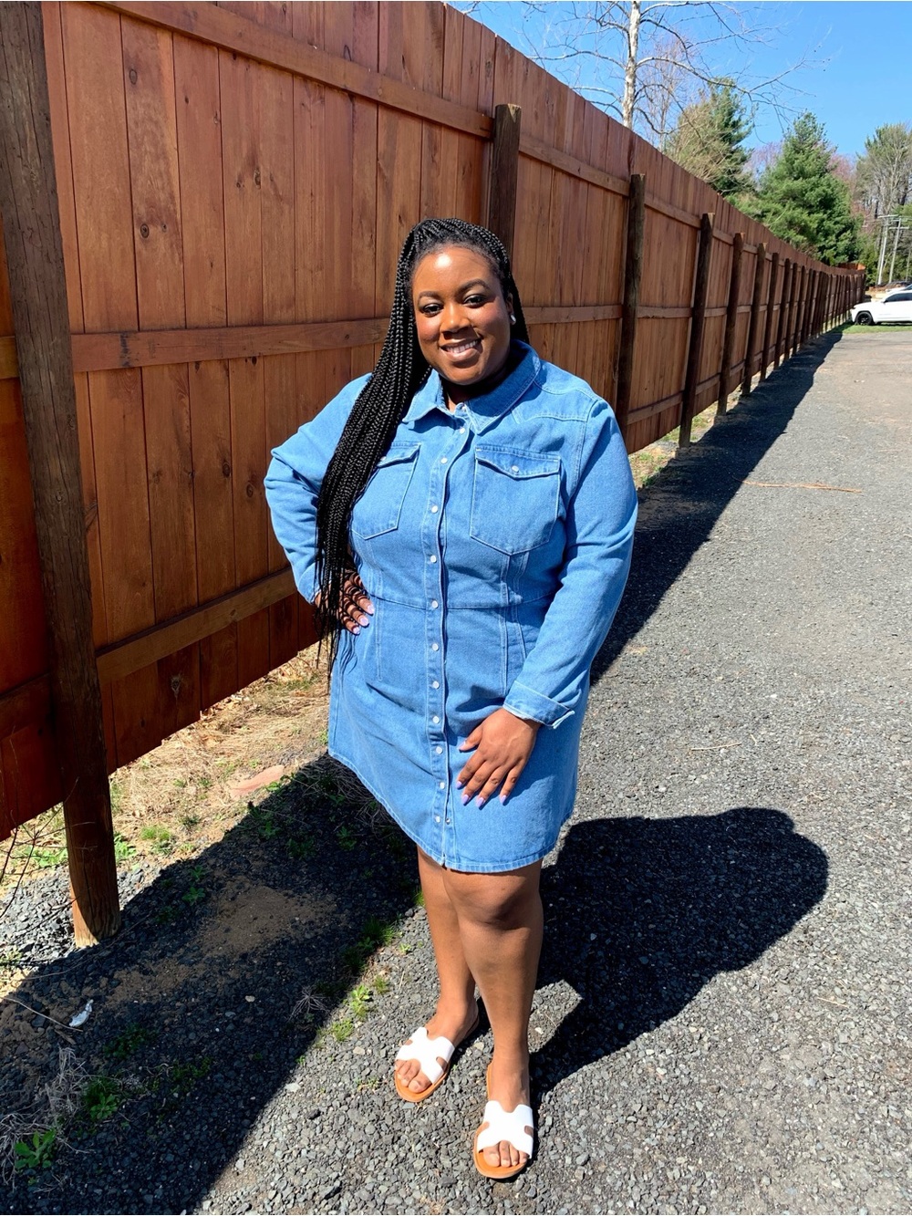 ASOS Curve Light Blue Denim Button-Front Mini Dress🩵
